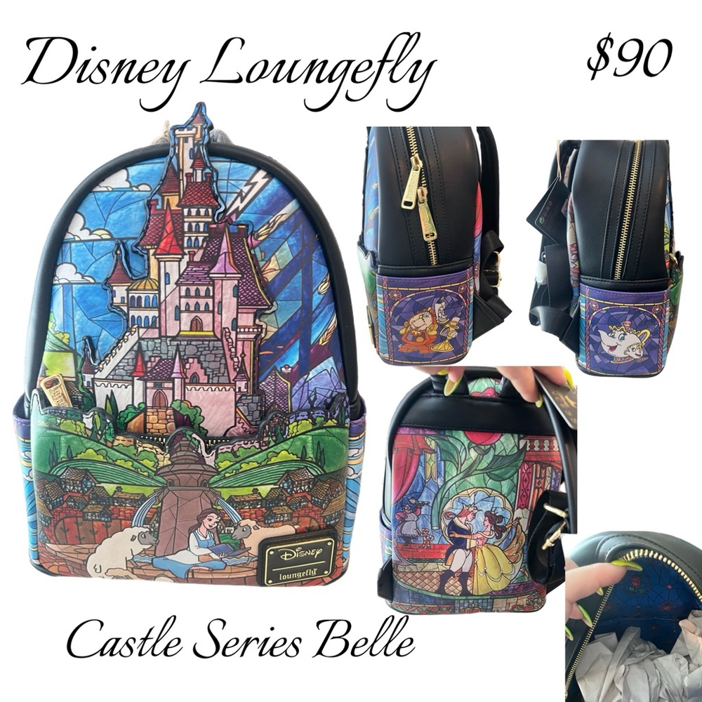 Loungefly Disney Castle Series Belle Backpack - Multicolor